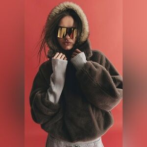 FP Movement by Free People Brown Teddy Jacket